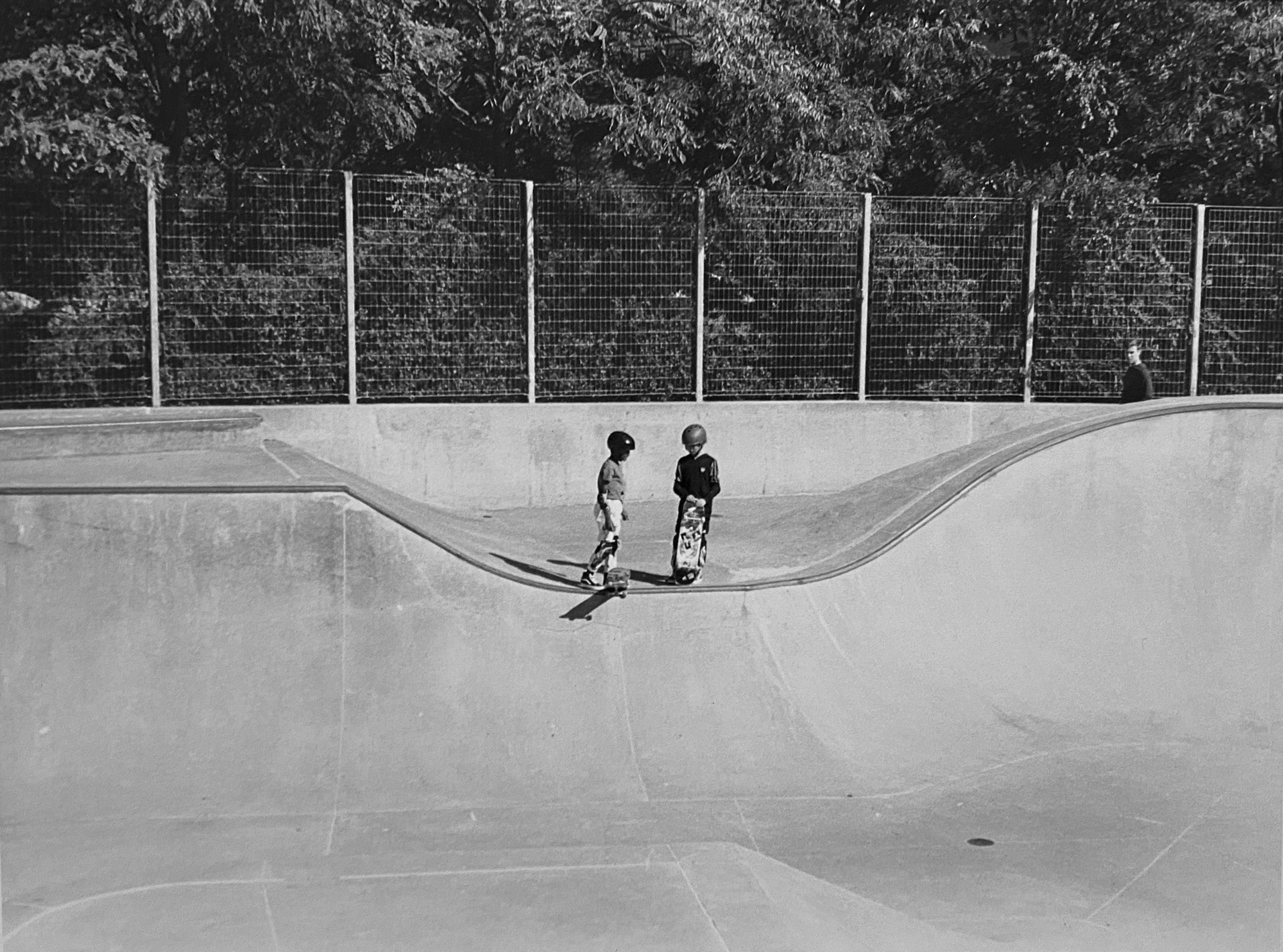 Children standing at a skate park